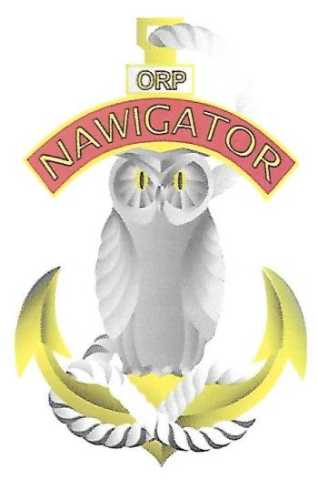 Coat of arms (crest) of the ORP Nawigator, Polish Navy