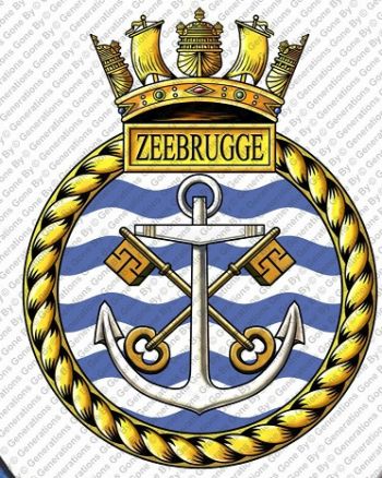 Coat of arms (crest) of the HMS Zeebrugge, Royal Navy