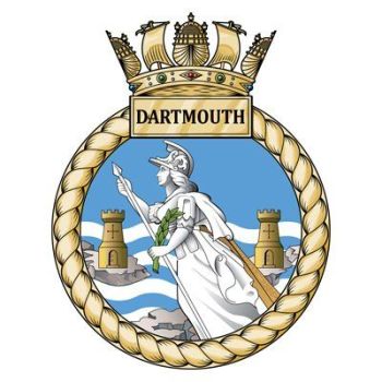 Coat of arms (crest) of the HMS Dartmouth, Royal Navy