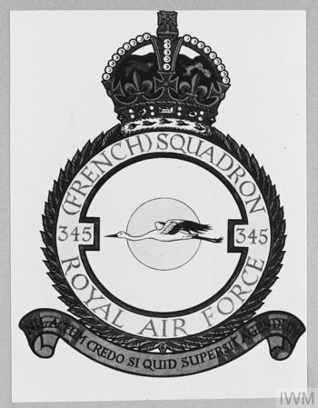 Coat of arms (crest) of the No 345 (French) Squadron - Groupe de Chasse 2-2 Berry, Royal Air Force