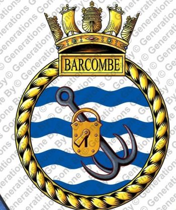 Coat of arms (crest) of the HMS Barcombe, Royal Navy