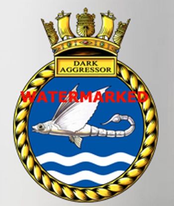 Coat of arms (crest) of the HMS Dark Agressor, Royal Navy