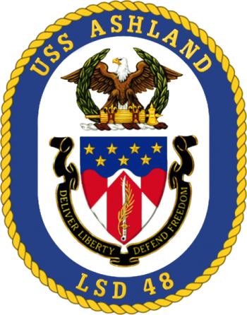 Coat of arms (crest) of the Dock Landing Ship USS Ashland (LSD-48)