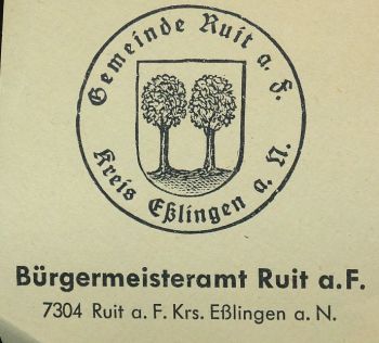 Wappen von Ruit auf den Fildern/Coat of arms (crest) of Ruit auf den Fildern
