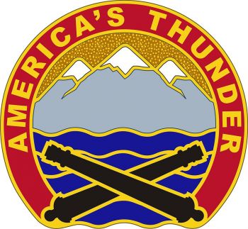Arms of 65th Fires Brigade, Utah Army National Guard