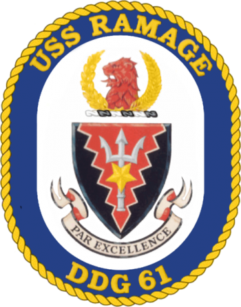 Coat of arms (crest) of the Destroyer USS Ramage