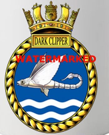 Coat of arms (crest) of the HMS Dark Clipper, Royal Navy