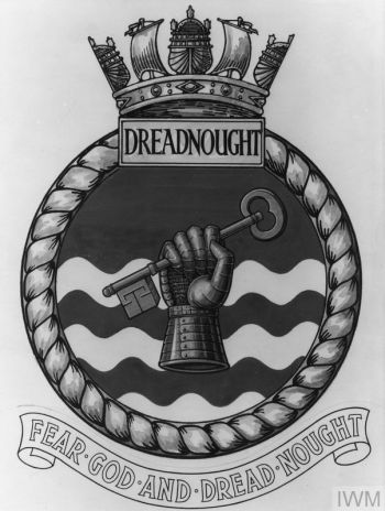Coat of arms (crest) of the HMS Dreadnought, Royal Navy