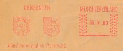 Wapen van Westmaas/Arms (crest) of WestmaasPoststempel 1980 (met Mijnsheerenland)