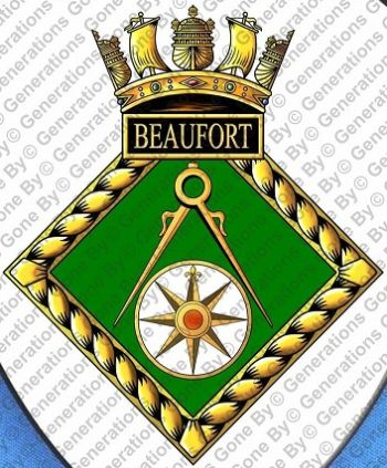 Coat of arms (crest) of the HMS Beaufort, Royal Navy