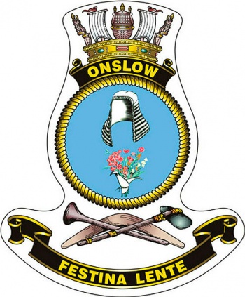 Blason de HMAS Onslow, Royal Australian Navy/Arms (crest) of HMAS Onslow, Royal Australian Navy