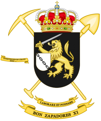 Coat of arms (crest) of the Sapper Battalion XI, Spanish Army