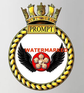 Coat of arms (crest) of the HMS Prompt, Royal Navy