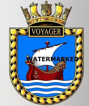 Coat of arms (crest) of the HMS Voyager, Royal Navy