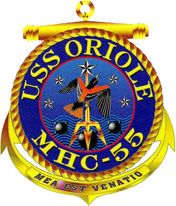 Coat of arms (crest) of the Mine Hunter USS Oriole (MHC-55)