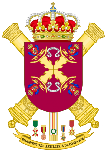 Coat of arms (crest) of the 4th Coastal Artillery Regiment, Spanish Army