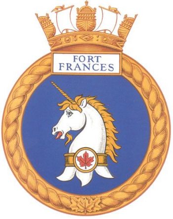 Coat of arms (crest) of the HMCS Fort Frances, Royal Canadian Navy