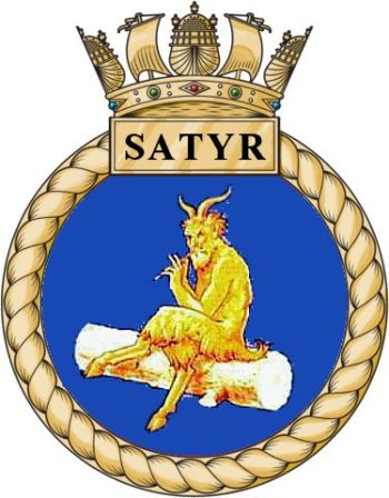 Coat of arms (crest) of the HMS Satyr, Royal Navy