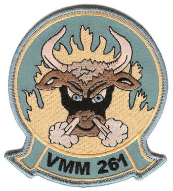 Coat of arms (crest) of the VMM-261 Raging Bulls, USMC