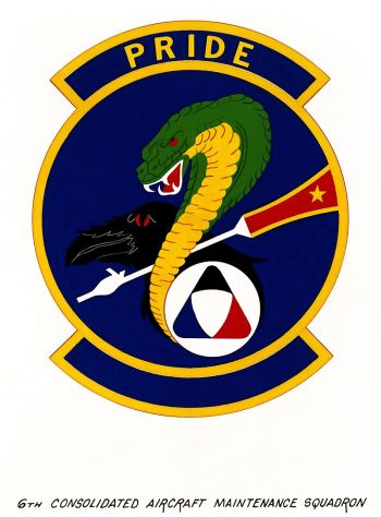 Coat of arms (crest) of the 6th Consolidated Aircraft Maintenance Squadron, US Air Force