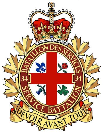 Coat of arms (crest) of the 34 Bataillon des Services, Canadian Army