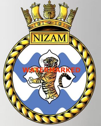 Coat of arms (crest) of the HMS Nizam, Royal Navy