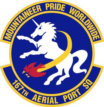 Coat of arms (crest) of the 167th Aerial Port Squadron, West Virginia Air National Guard