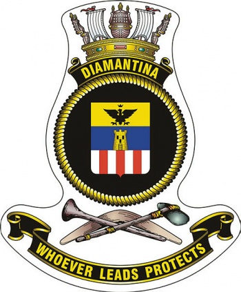 Coat of arms (crest) of the HMAS Dimantina, Royal Australian Navy