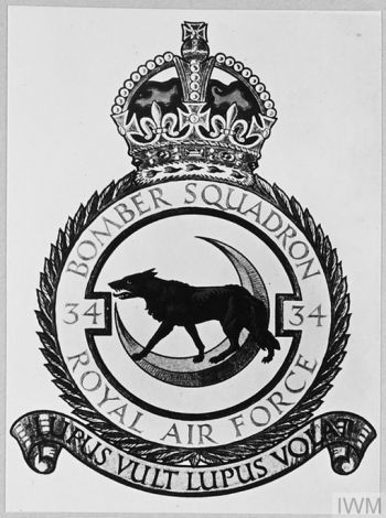 Coat of arms (crest) of the No 34 Bomber Squadron, Royal Air Force