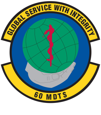 Coat of arms (crest) of the 60th Medical Diagnostics and Therapeutics Squadron, US Air Force
