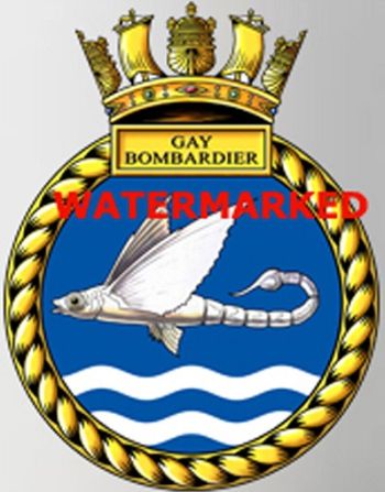Coat of arms (crest) of the HMS Gay Bombardier, Royal Navy