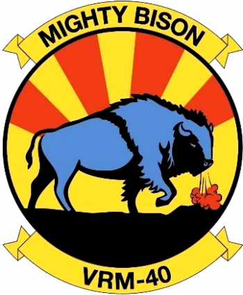 Coat of arms (crest) of the VRM-40 Mighty Bison, US Navy