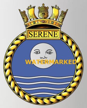 Coat of arms (crest) of the HMS Serene, Royal Navy