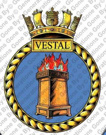 Coat of arms (crest) of the HMS Vestal, Royal Navy