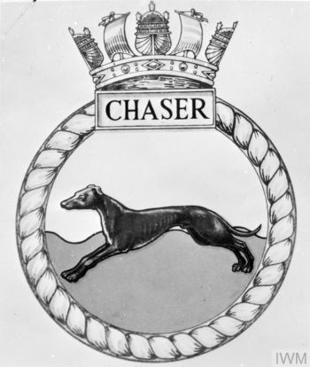 Coat of arms (crest) of the HMS Chaser, Royal Navy