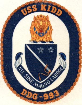 Coat of arms (crest) of the Destroyer USS Kidd (DDG-993)
