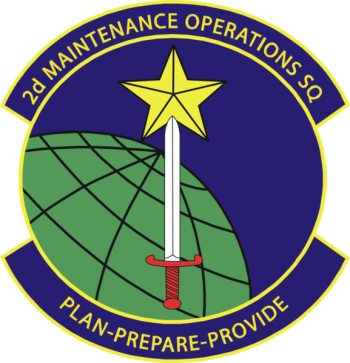 Coat of arms (crest) of the 2nd Maintenance Operations Squadron (Earlier 2nd Logistics Support Squadron), US Air Force