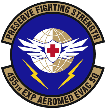 Coat of arms (crest) of the 455th Aeromedical Evacuation Squadron, US Air Force