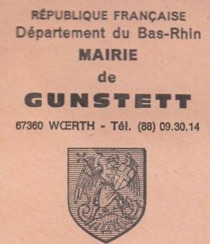 Blason de Gunstett/Coat of arms (crest) of {{PAGENAME