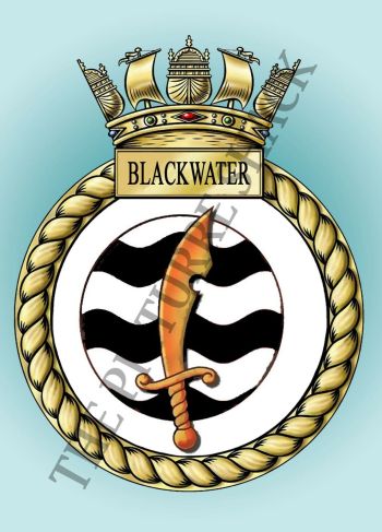 Coat of arms (crest) of the HMS Blackwater, Royal Navy