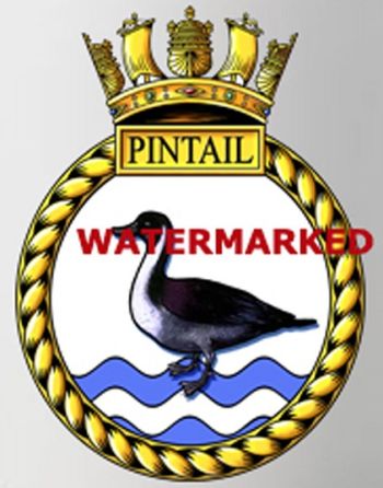 Coat of arms (crest) of the HMS Pintail, Royal Navy
