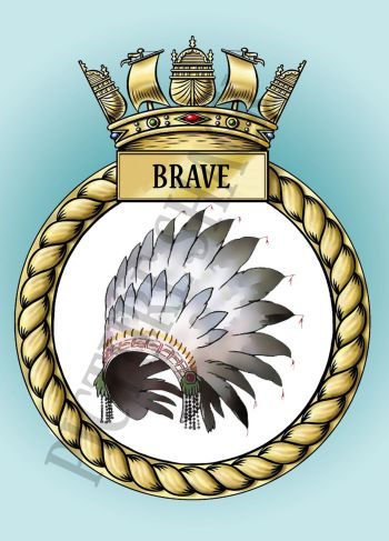 Coat of arms (crest) of the HMS Brave, Royal Navy