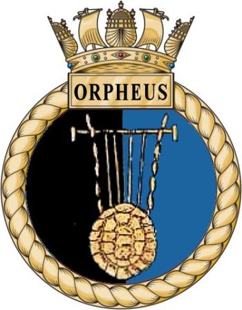 Coat of arms (crest) of the HMS Orpheus, Royal Navy