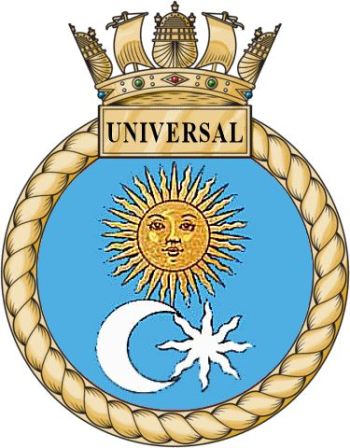 Coat of arms (crest) of the HMS Universal, Royal Navy