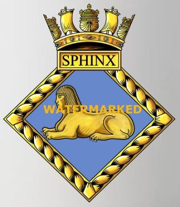 Coat of arms (crest) of the HMS Sphinx, Royal Navy