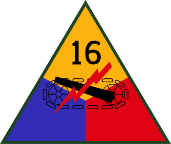 Coat of arms (crest) of 16th Armored Division, US Army