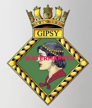 Coat of arms (crest) of the HMS Gipsy, Royal Navy