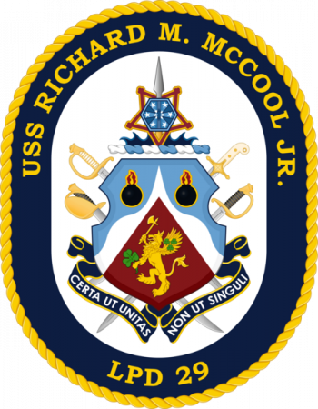 Coat of arms (crest) of the Ampibious Transport Dock USS Richard M. McCool Jr (LPD-29), US Navy