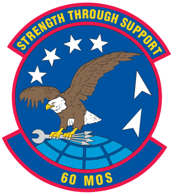 Coat of arms (crest) of the 60th Maintenance Operations Squadron, US Air Force