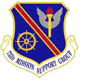 Coat of arms (crest) of the 733rd Mission Support Group, US Air Force